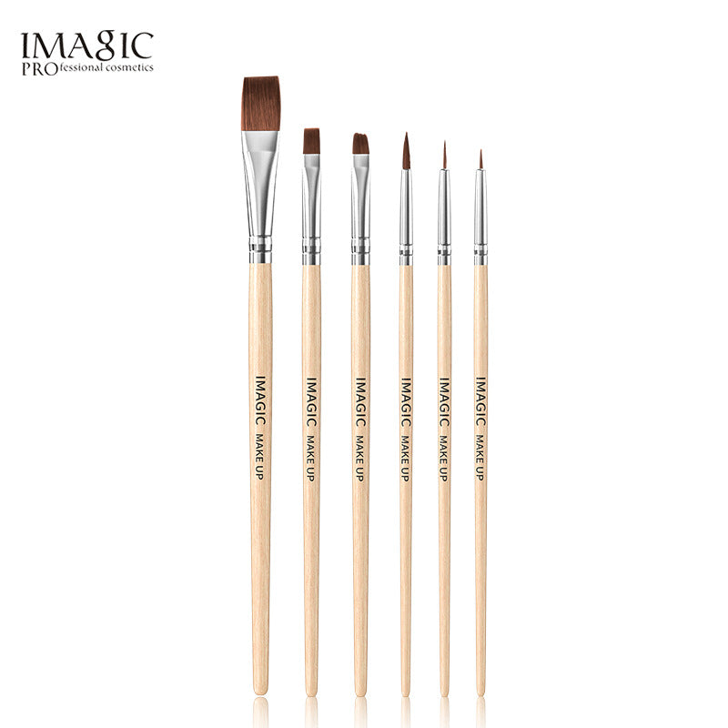 IMAGIC Makeup Halloween Oil Paint Makeup Brush 6pcs Log Pole Painted Nail Art Makeup Brush