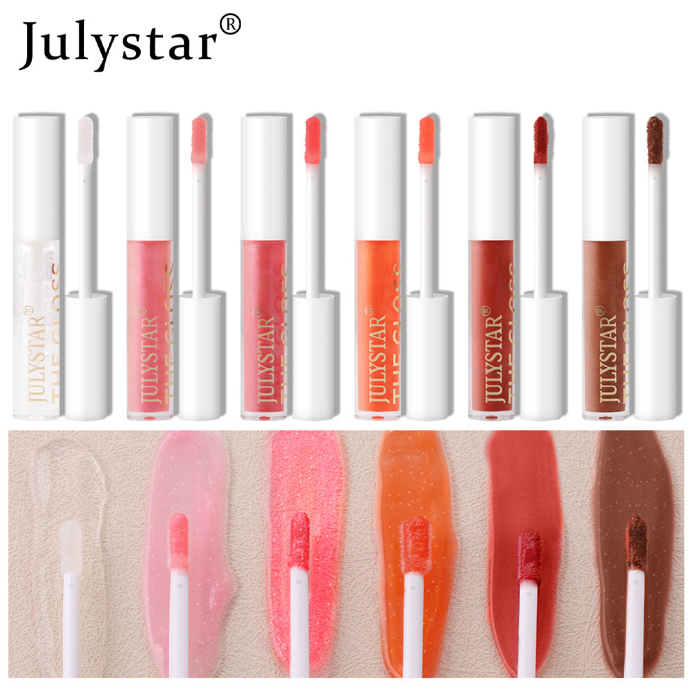 Julystar Transparent Watershine Lip Honey Pearlescent Colorless Lip Glaze Set Liquid Moisturizing Mirror Lip Color