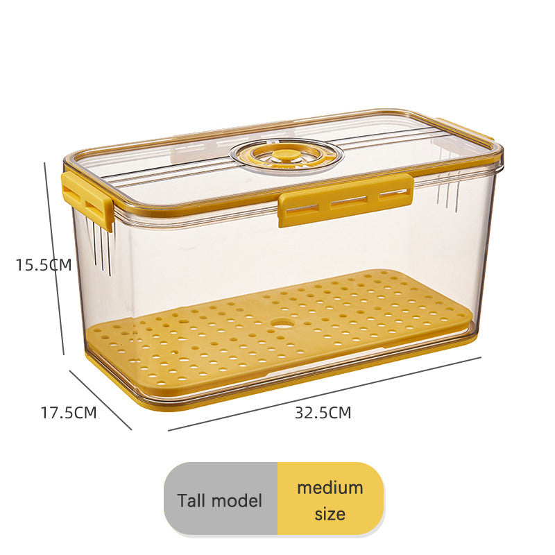 Refrigerator Storage Box Plastic Kitchen Sorting Timing Frozen Food Grade Pet Sealed Large Capacity Transparent Preservation