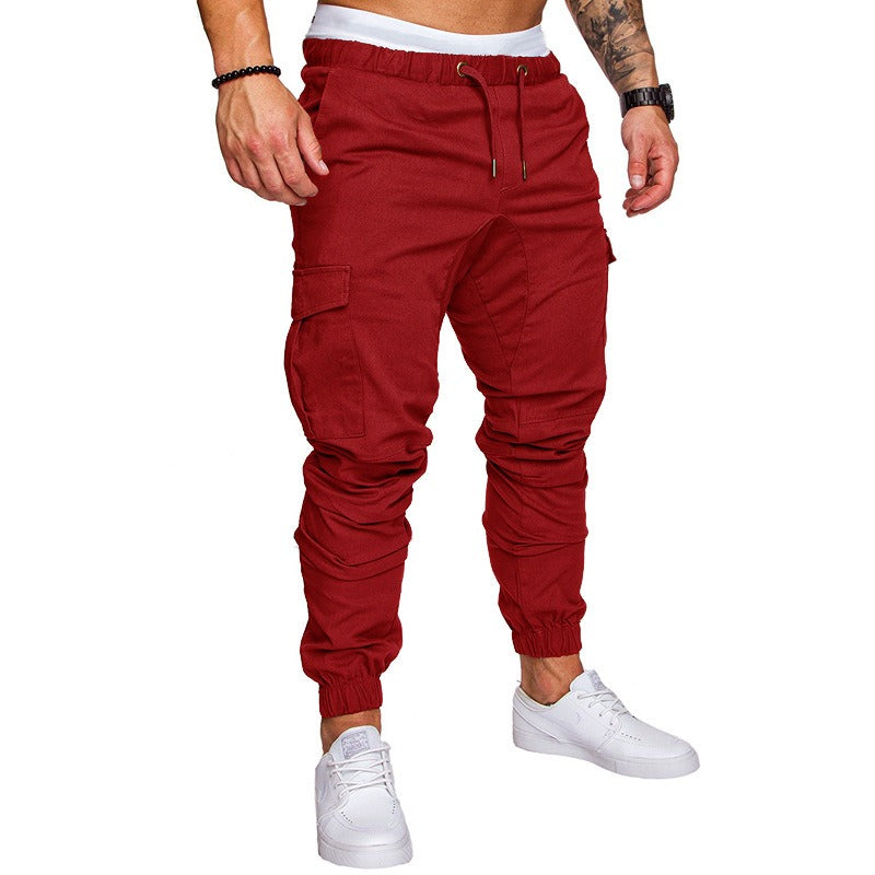 New Workwear Multi Pocket Pants Men's Woven Fabric Casual Pants Leggings Men's