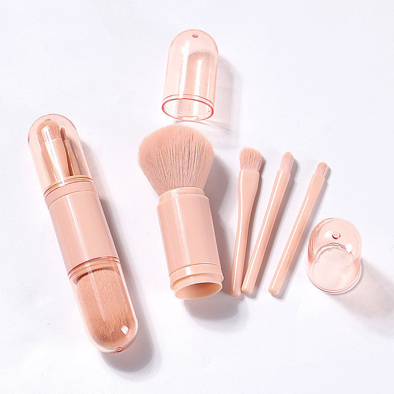 4-in-1 Makeup Brush Beauty Tool Mini Eye Brush Complexion Retractable Makeup Brush Portable Makeup Brush