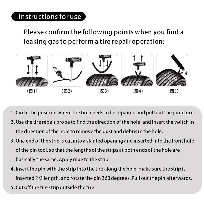 Car Vacuum Tire Repair Tool Car Tire Repair Tool Set Tire Rubber Strip Outdoor Emergency