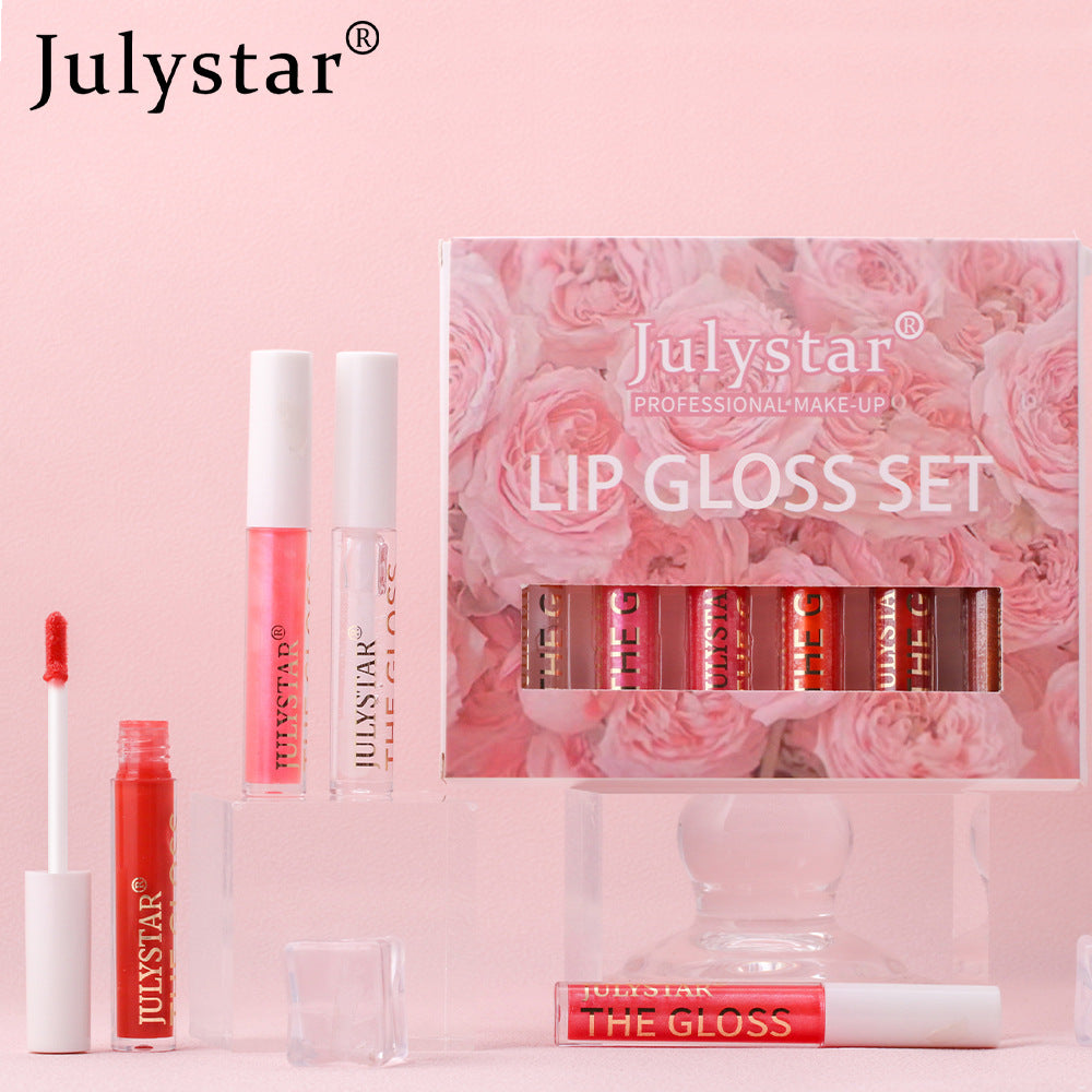 Julystar Transparent Watershine Lip Honey Pearlescent Colorless Lip Glaze Set Liquid Moisturizing Mirror Lip Color