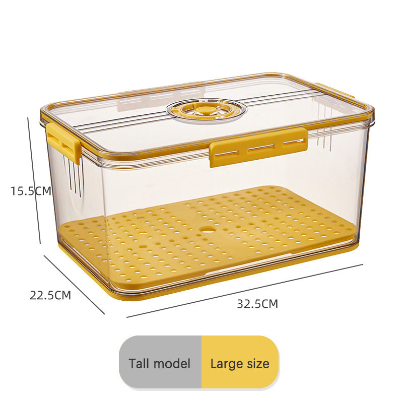 Refrigerator Storage Box Plastic Kitchen Sorting Timing Frozen Food Grade Pet Sealed Large Capacity Transparent Preservation