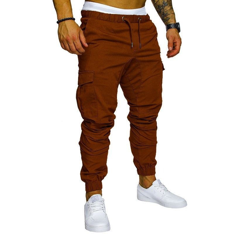 New Workwear Multi Pocket Pants Men's Woven Fabric Casual Pants Leggings Men's