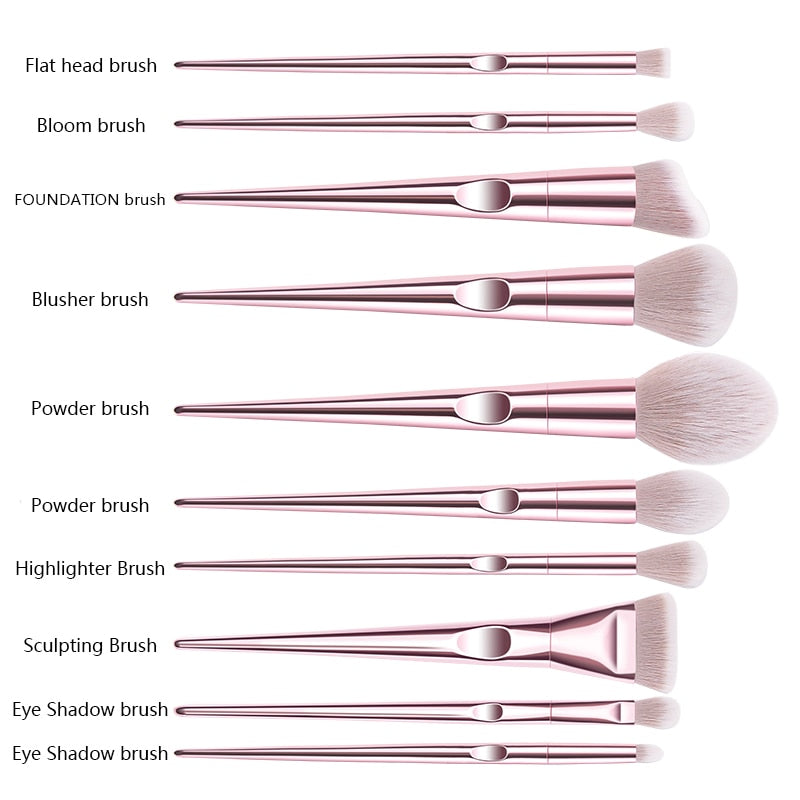 10Pcs Eye Makeup Brushes Set Eye Shadow Eyebrow Sculpting Power Brushes Facial Makeup Cosmetic Brush Tools