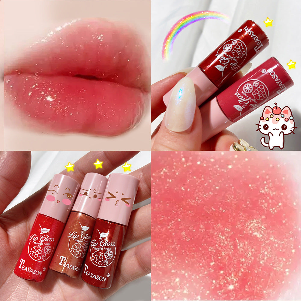 Dudu Lip Gloss Colorless Transparent Lip Gloss Bright Crystal Lip Gloss Glass Lip Fine Glitter Pearl With Shiny Jelly Color