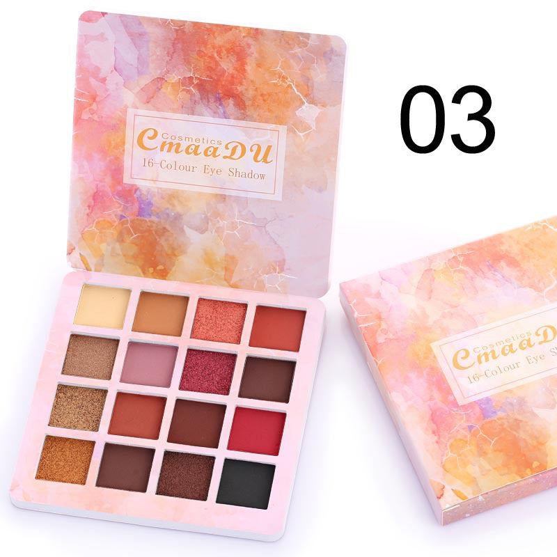 CmaaDu 16 Shades of Shiny Eyeshadow Makeup Matte and Metallic Waterproof Glitter