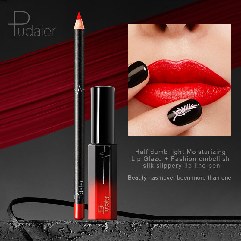 Pudaier 36 Color Matte Lip Gloss Lip Liner Matte Matte Lip Glaze Lipstick Pencil