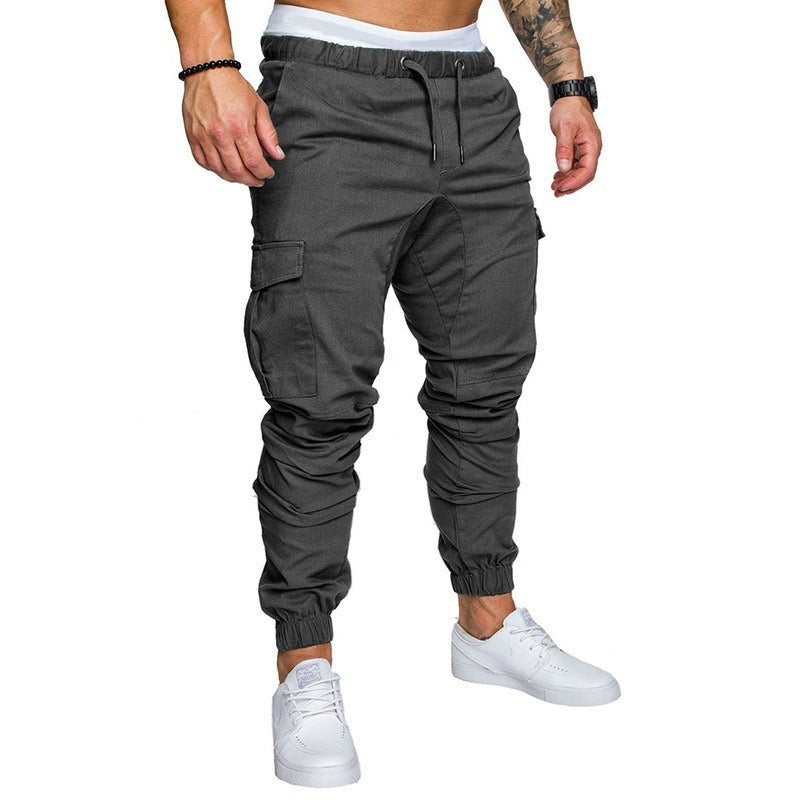 New Workwear Multi Pocket Pants Men's Woven Fabric Casual Pants Leggings Men's