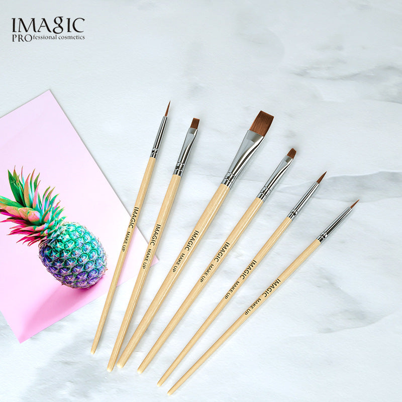 IMAGIC Makeup Halloween Oil Paint Makeup Brush 6pcs Log Pole Painted Nail Art Makeup Brush