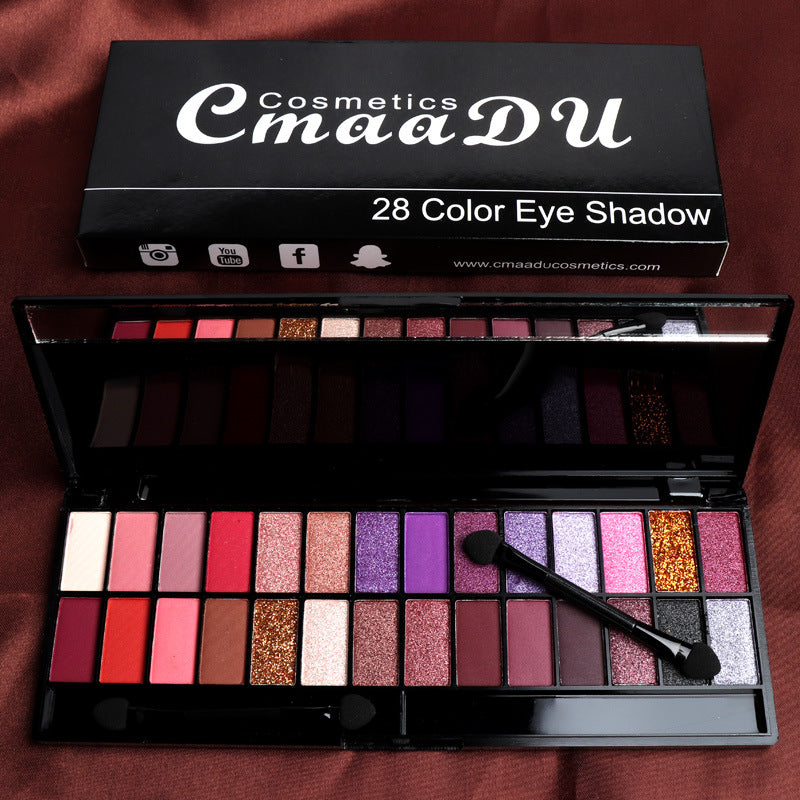 CmaaDU 28 Color Eyeshadow Palette Beginners Makeup Matte Pearlescent