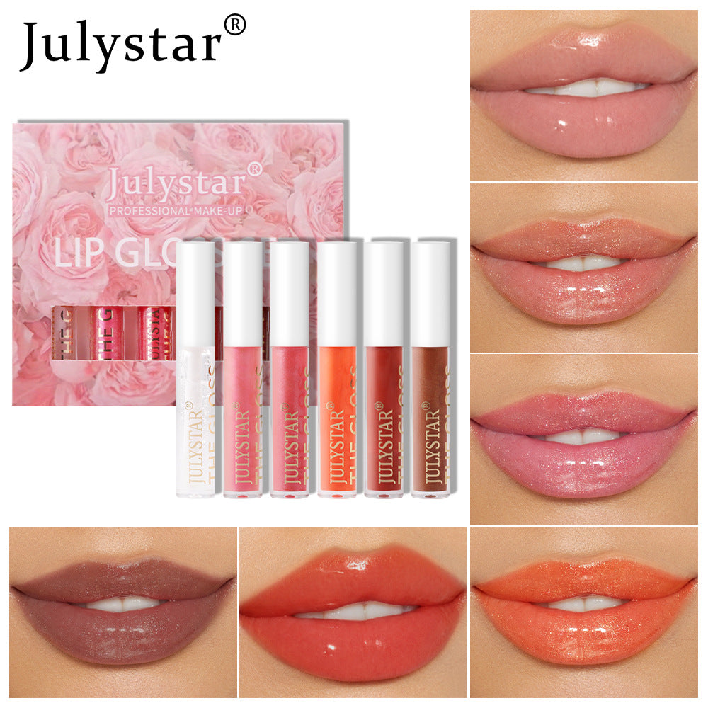 Julystar Transparent Watershine Lip Honey Pearlescent Colorless Lip Glaze Set Liquid Moisturizing Mirror Lip Color