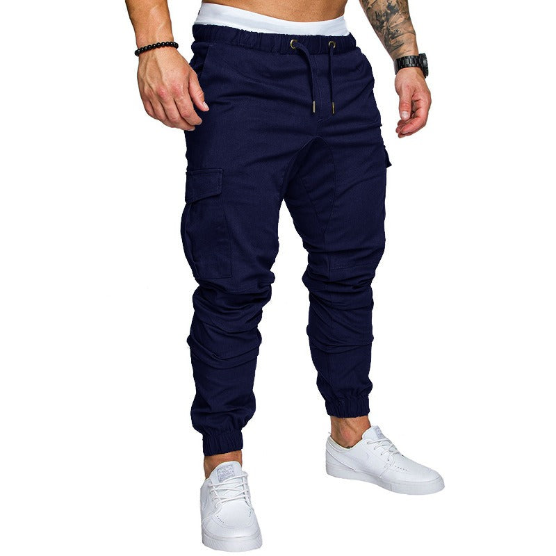 New Workwear Multi Pocket Pants Men's Woven Fabric Casual Pants Leggings Men's