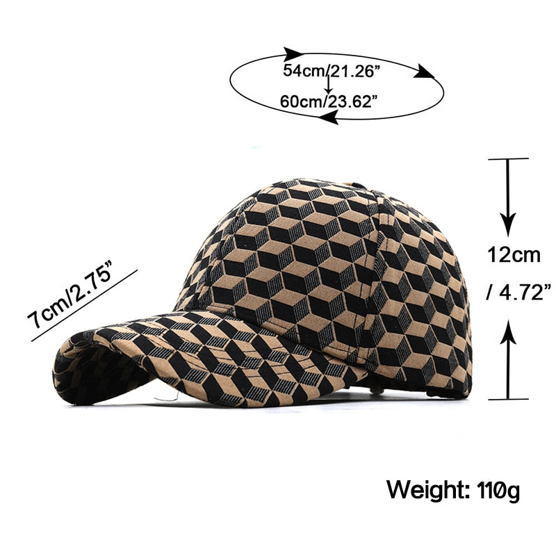 New Summer Women Stylish Caps Luxury Brand Baseball Cap For Men 3D British Plaid Elastic Dad Hat Casquette Femmes