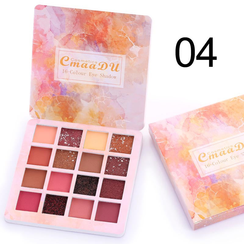 CmaaDu 16 Shades of Shiny Eyeshadow Makeup Matte and Metallic Waterproof Glitter