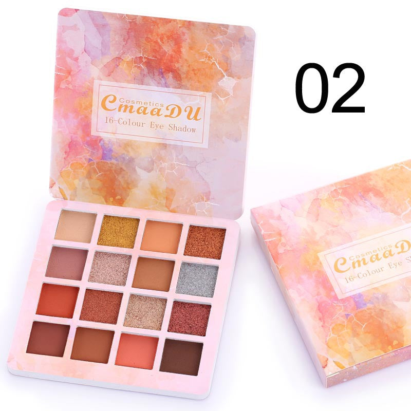 CmaaDu 16 Shades of Shiny Eyeshadow Makeup Matte and Metallic Waterproof Glitter